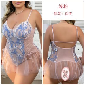 Sexy and languid style lingerie bodysuit with underwire, plus size, pure and alluring lace